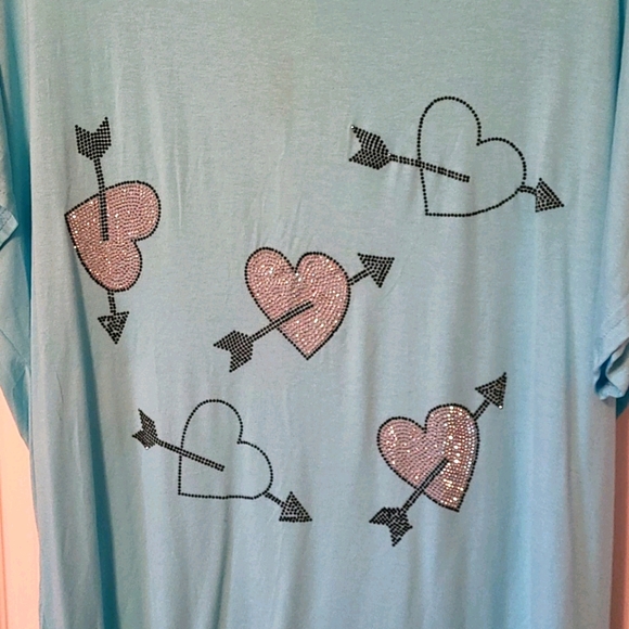 Sparkle hearts 💕 short sleeve top NWT - Picture 3 of 5